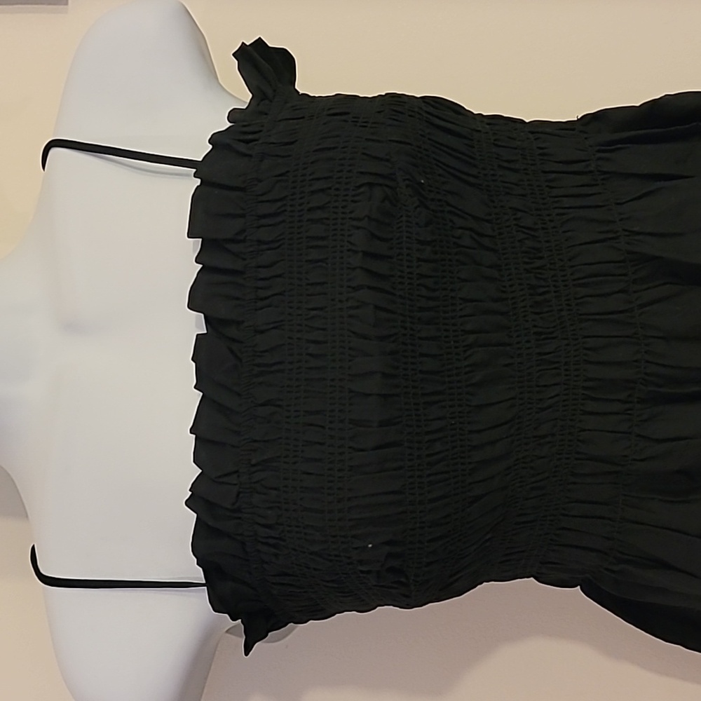 H&M ruched top black dress XS - Picture 2 of 8